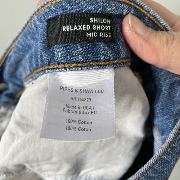 Veronica Beard Shiloh Relaxed Short Mid Rise Denim Lava Stone Wash Size 24 - Picture 8 of 8